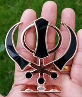 Sikh Punjabi Rose Gold Singh Kaur Khanda Khalsa Car Dashboard Desktop Stand UU3