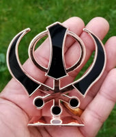 Sikh Punjabi Rose Gold Singh Kaur Khanda Khalsa Car Dashboard Desktop Stand UU3