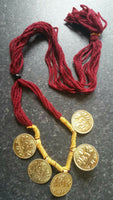 Punjabi Folk Cultural Bhangra Gidha Sat Kartar Taweet MAROON Thread necklace C8