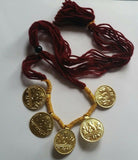 Punjabi Folk Cultural Bhangra Gidha Sat Kartar Taweet MAROON Thread necklace C8