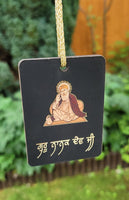 Sikh Guru Nanak Dev Ji Car Mirror HANGER Punjabi Singh Kaur Wood Pendant GG6 New