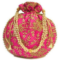 Wedding Potli Designer Silk Women Girls Purse Ethnic Indian Bride Bag Embroidery